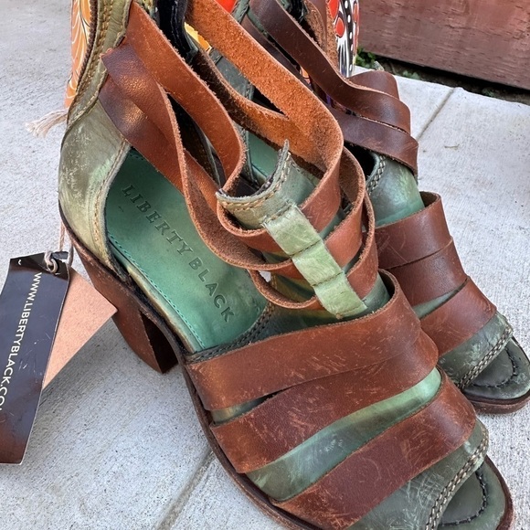 LIBERTY black turquoise black zippered heel - Picture 2 of 7